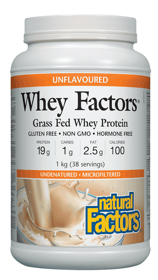 Natural Factors 100%天然乳清蛋白粉原味，1公斤