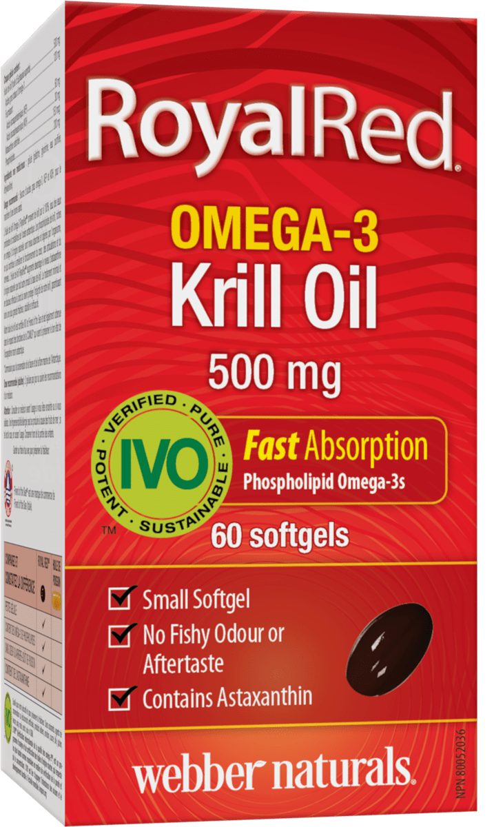皇家紅Omega-3磷蝦油，500毫克，60粒軟膠囊
