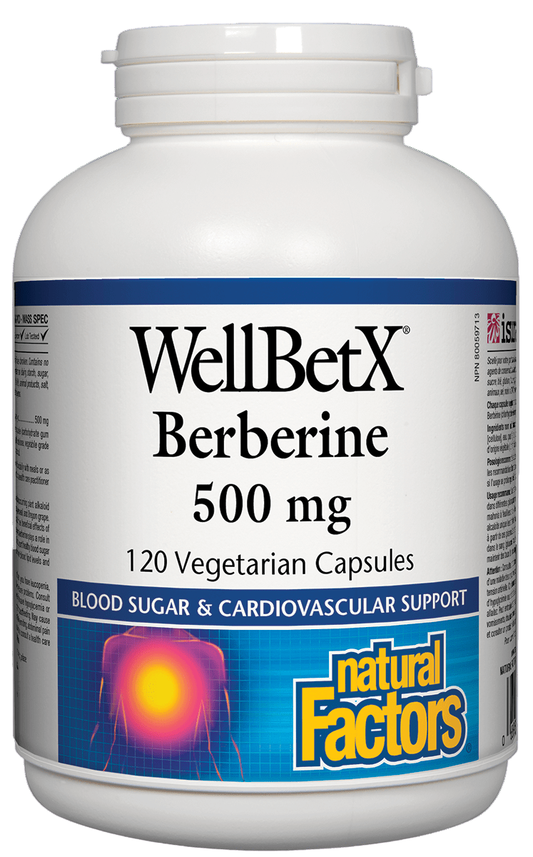 Natural Factors WellBetX Berberine 500 mg 120 veg cap