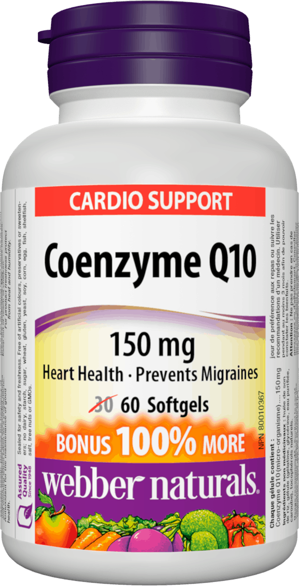 Webber Naturals Coenzyme Q10 150 mg 30 + 30 softgels