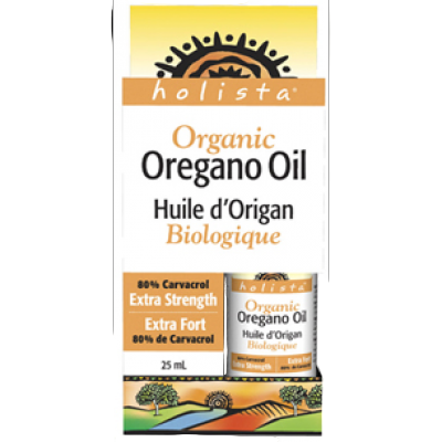 Holista Certified Organic Oil of Oregano, Extra Strength 80% Carvacrol, 25mL