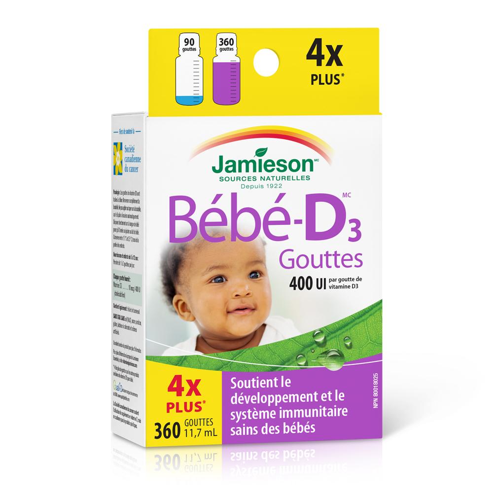 Jamieson Baby-D, 400IU, 360 Drops  健美生 francais