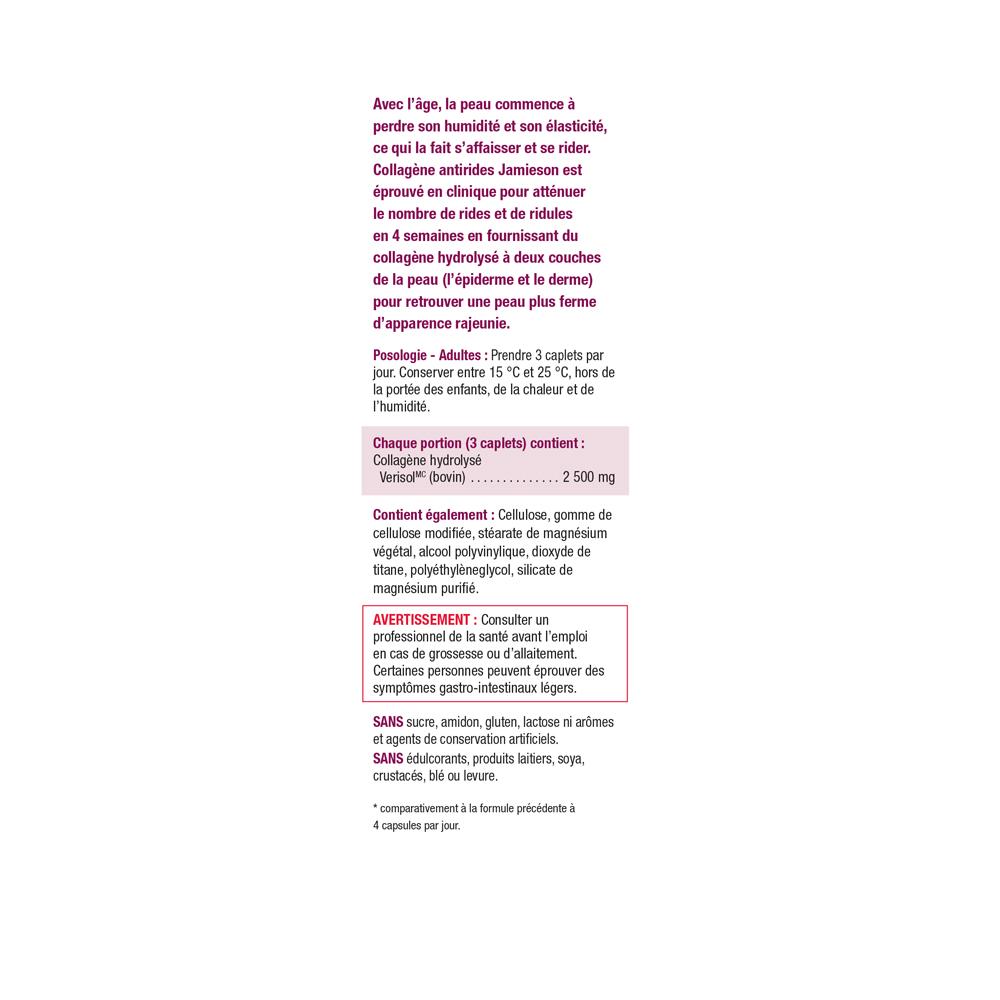 Jamieson Collagen Anti-Wrinkle, 60 Caplets ingredients