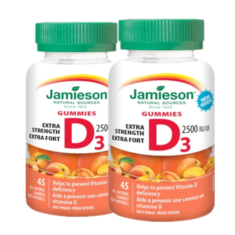 【优惠组合】2x Jamieson 强效维生素 D3, 2,500 IU，45 粒软糖