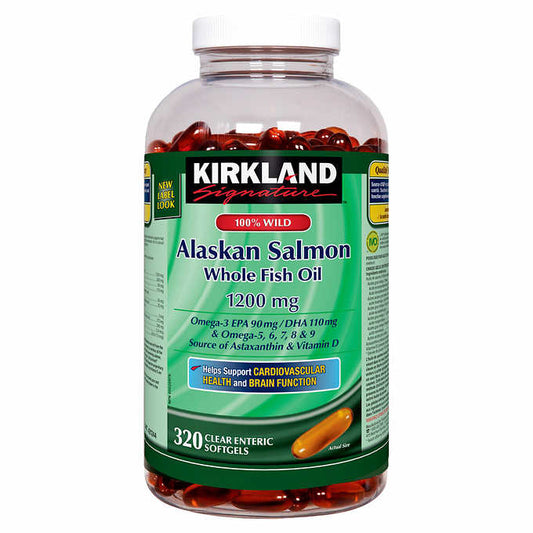 Kirkland Signature Alaskan Salmon Whole Fish Oil 1200 mg 320 softgels