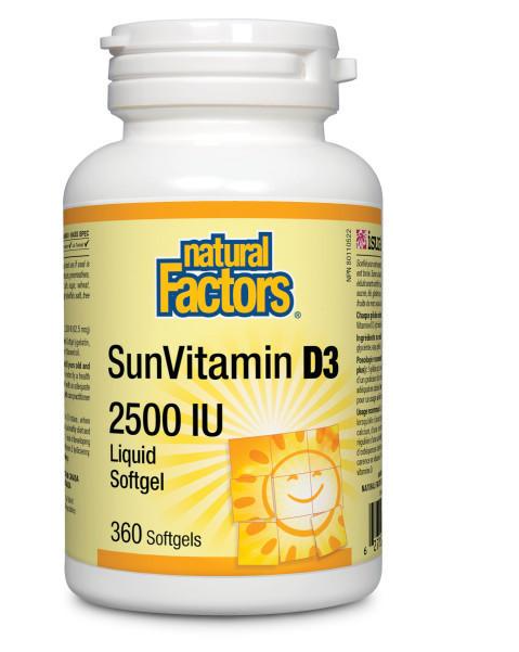 Natural Factors 阳光维生素 D3 2500 IU，360 粒软胶囊