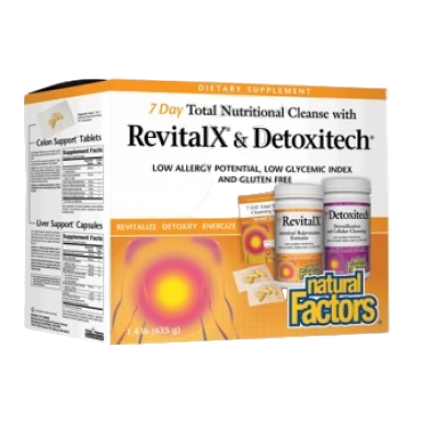 Natural Factors SEVEN DAY Total Nutritional Cleansing Program, RevitalX and Detoxitech Kit