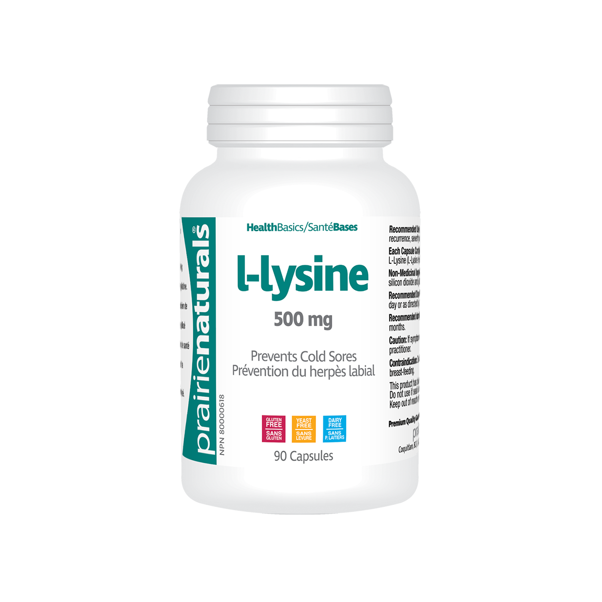 Prairie Naturals L-Lysine 500mg 90 capsules