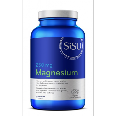 SISU Magnesium 250 mg, 200 veg caps