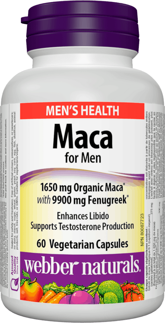 Webber Naturals 男性健康 马卡1650毫克+胡芦巴9900毫克
