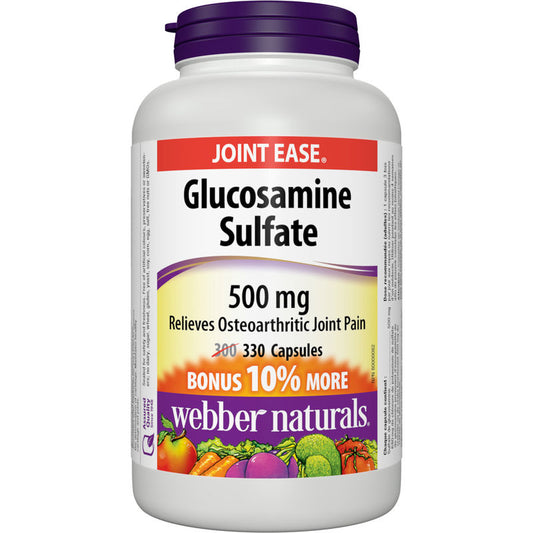 Webber Naturals Glucosamine Sulfate 500mg 330 Capsules Bonus