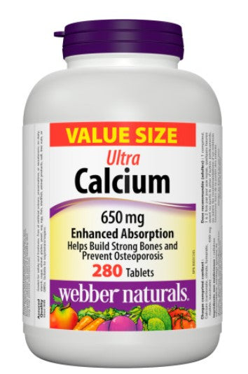 Webber Naturals Ultra Calcium Enhanced Absorption 650mg, 280 tablets (Value Size)
