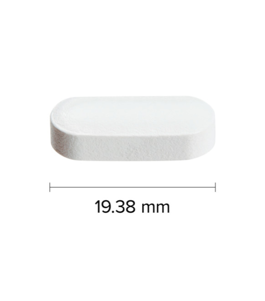 Webber Naturals Calcium Carbonate 500mg 250 tablet size is 19.38 mm