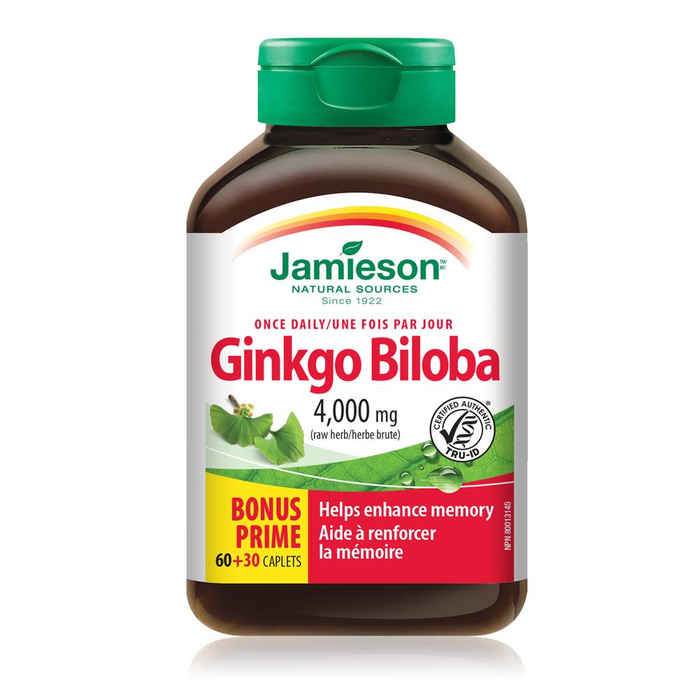 健美生 Jamieson Ginkgo Biloba, 60 + BONUS 30 caplets