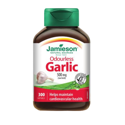 Jamieson Odorless Garlic, 500 mg, 300 softgels 
健美生
